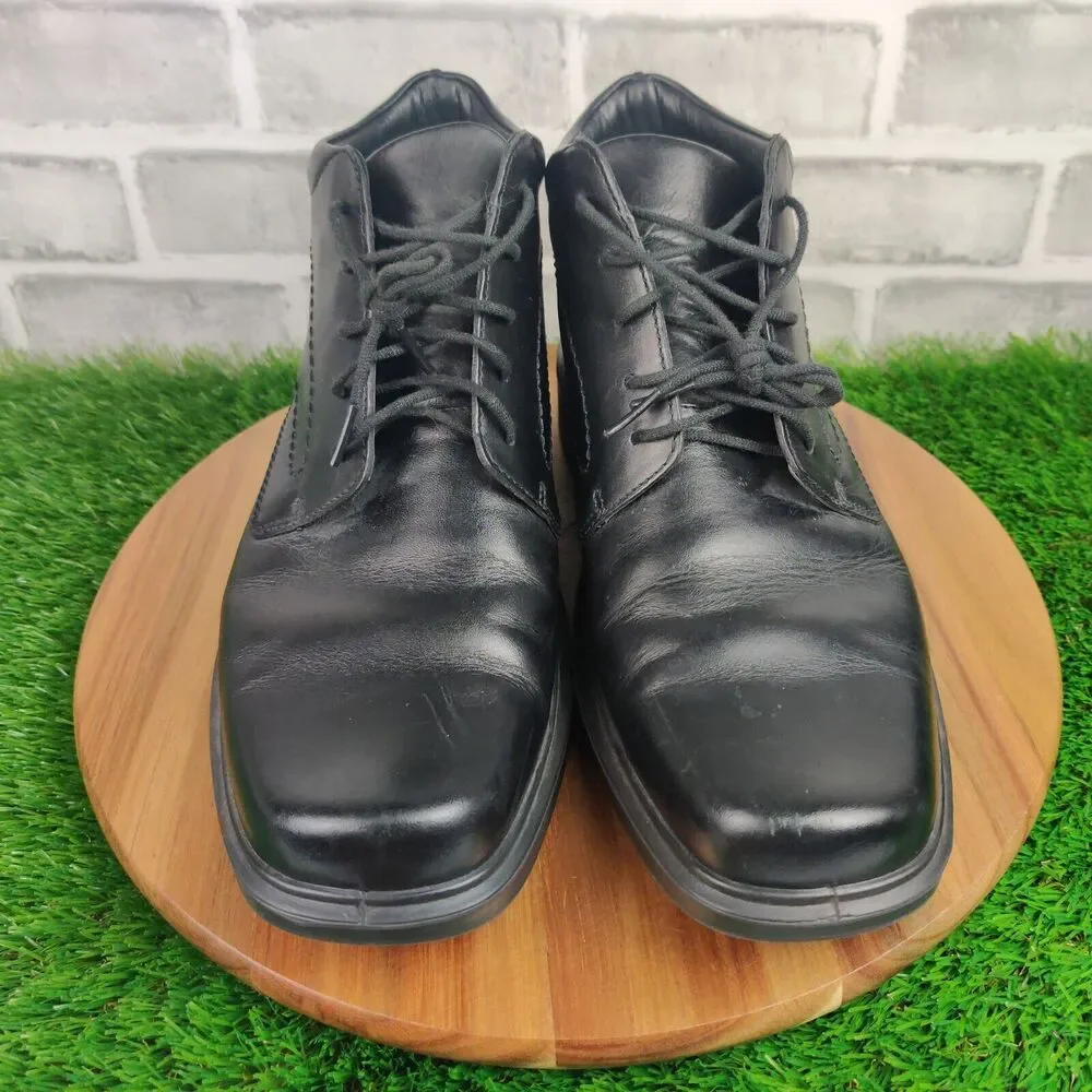 Ecco Gore Tex Black Leather Chukka Ankle Boots Berlin Mens Size EU 44/US 10-10.5
